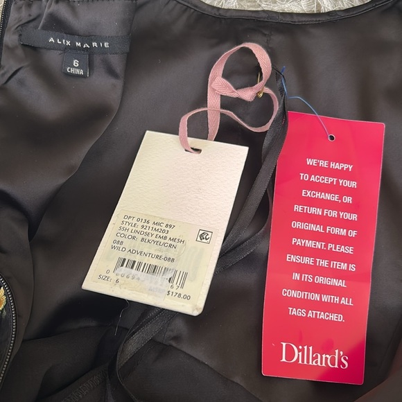 NWT Alex Marie Lindsey Floral Mesh Embroidered Fit&Flare Cocktail Midi Dress Sz6 - Picture 9 of 11